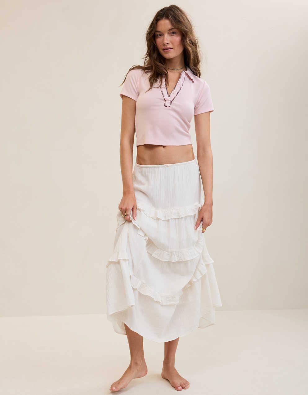 Aerie 크롭 폴로 티셔츠