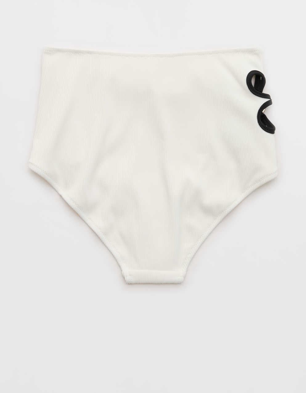 Aerie 데이지 하이 라이즈 풀 커버리지 립 비키니 하의