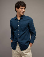 AE Standard Fit Linen-Blend Button-Up Shirt