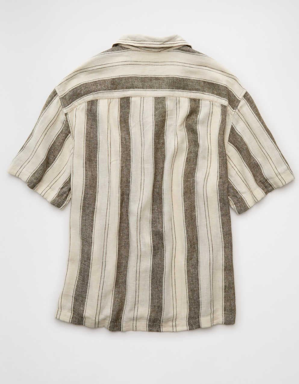 AE Poolside Linen-Blend Striped Button-Up Shirt
