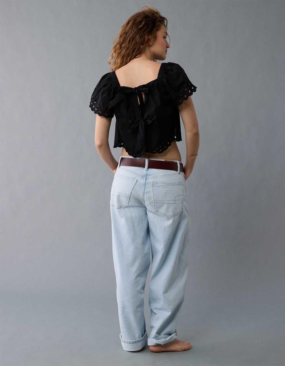 AE Tie Back Eyelet Crop Top