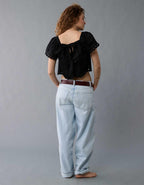 AE Tie Back Eyelet Crop Top