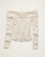 AE Whoa So Soft Off-The-Shoulder Foldover Sweater Top