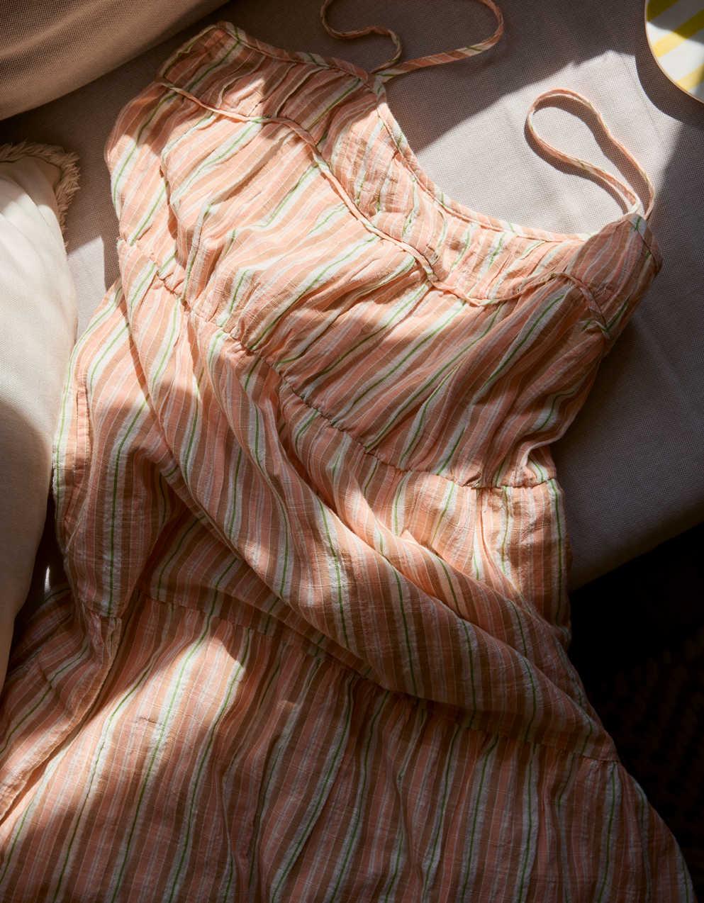 Aerie 스트라이프 티어드 맥시 드레스