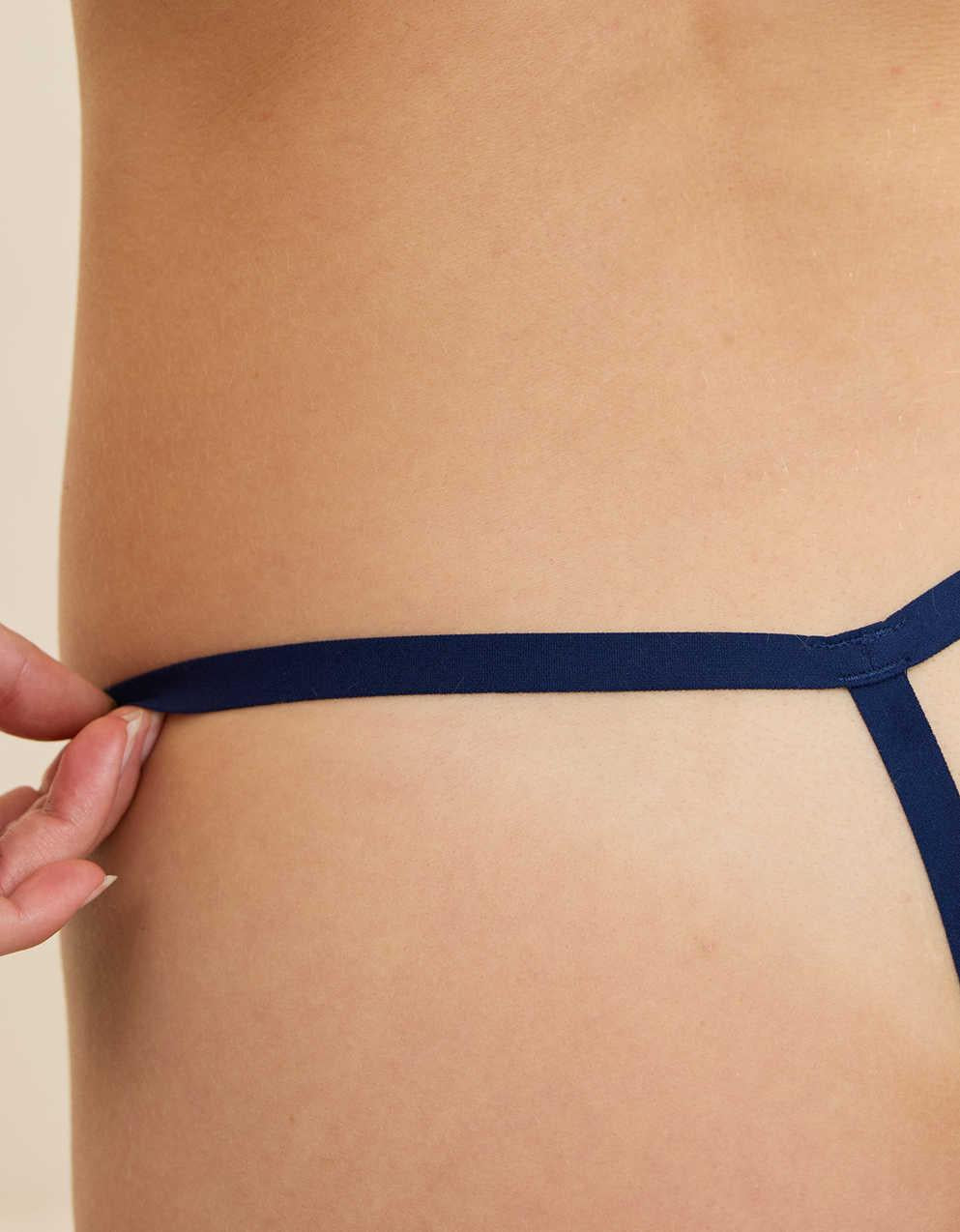 SMOOTHEZ Sheer Stripe Thong Underwear