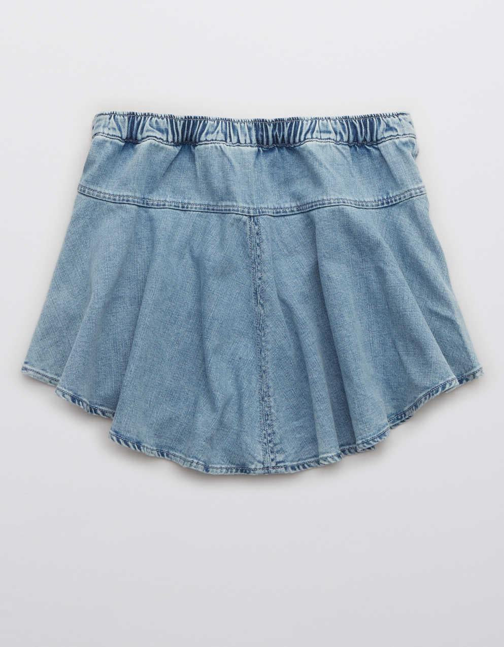 Aerie 데님 서클 미니 스커트