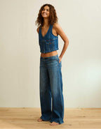 AE Scoop Neck Denim Vest
