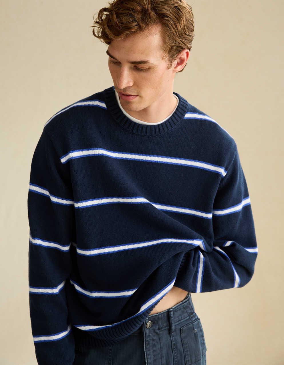 AE Striped Crew Neck Sweater