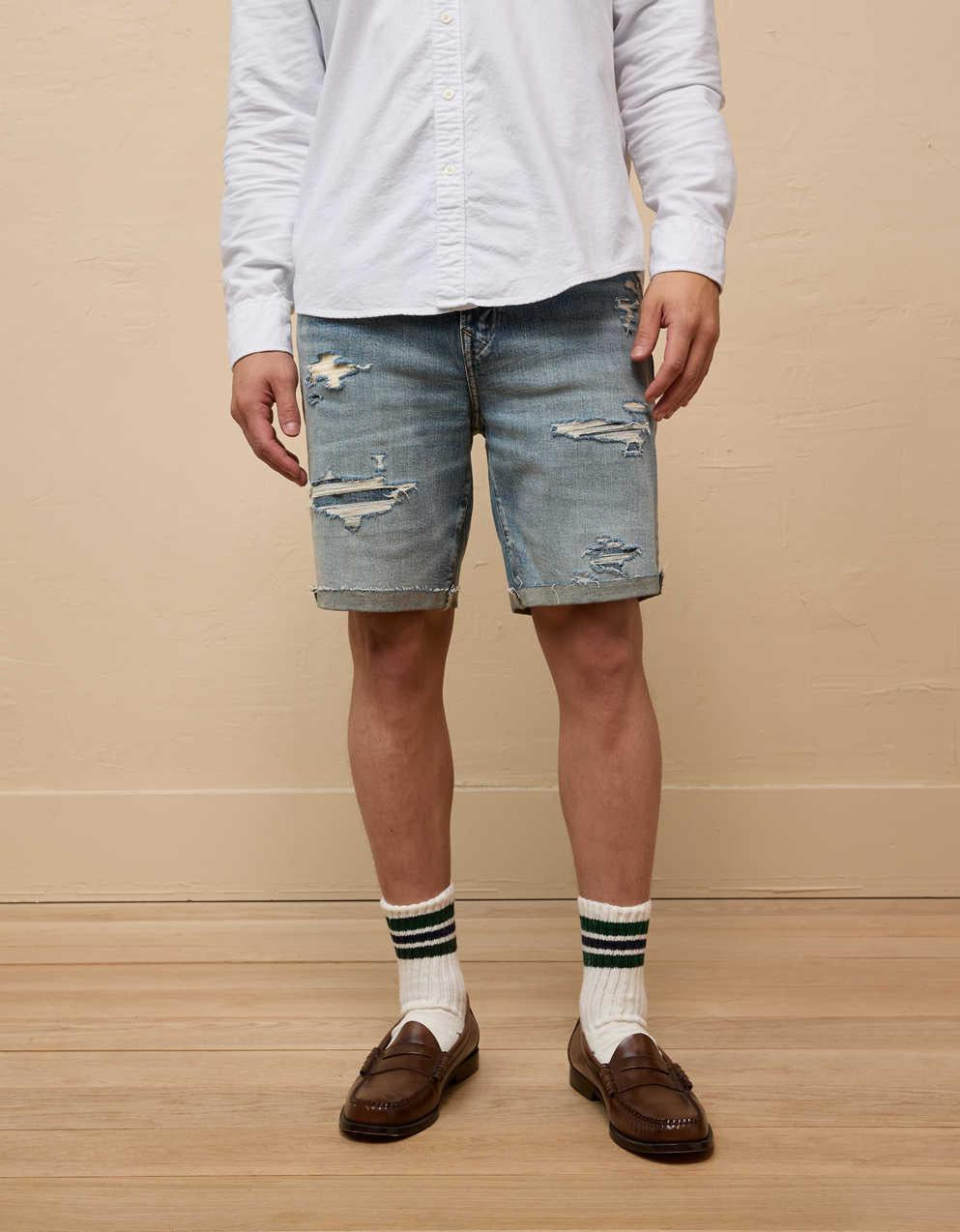 AE 9" AirFlex+ Patched Denim Short