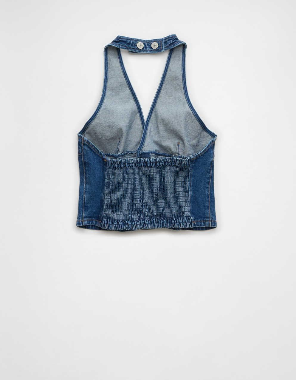 AE Denim Halter Vest