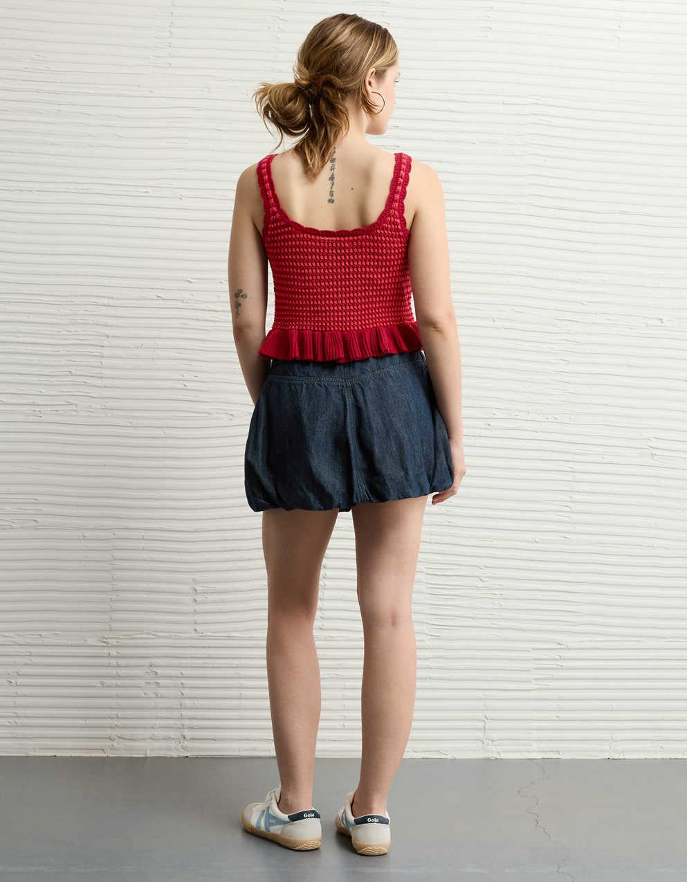 AE Crochet Peplum Tank Top