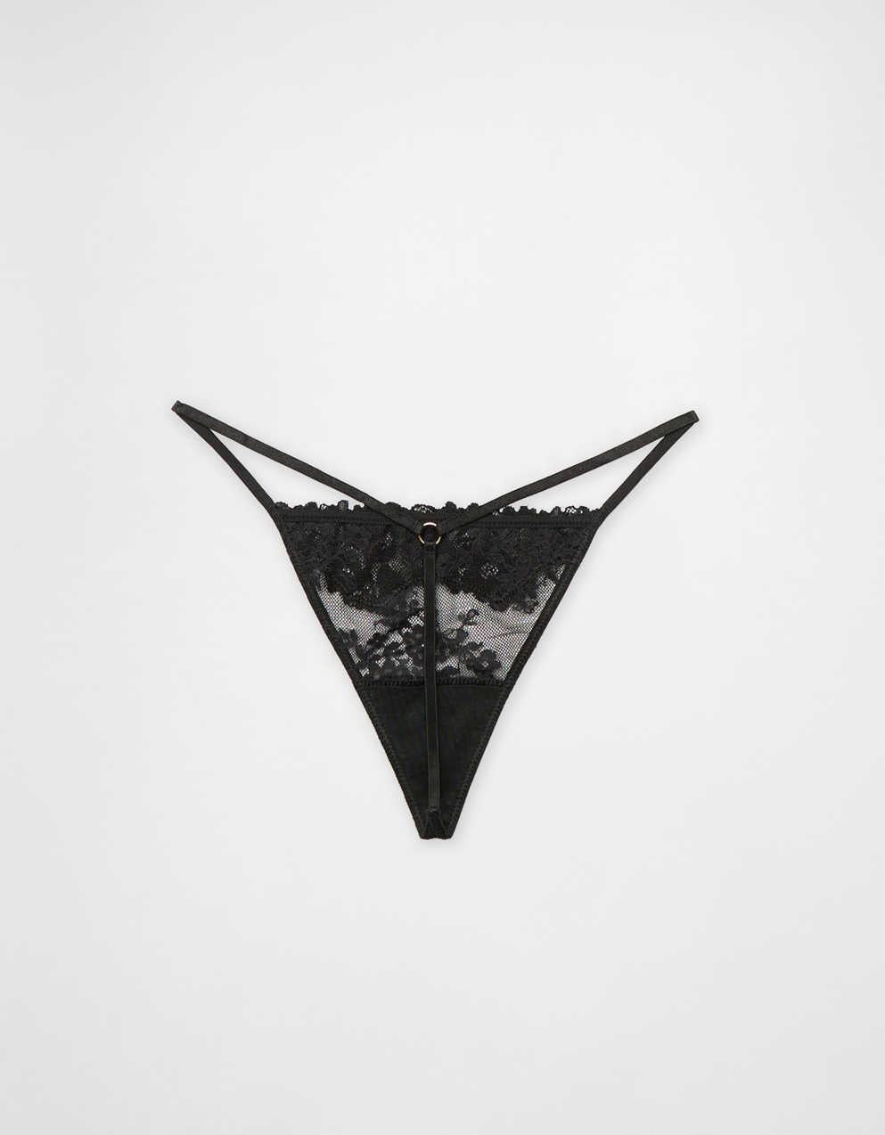 레이스 스트링 끈 속옷 뽐내기