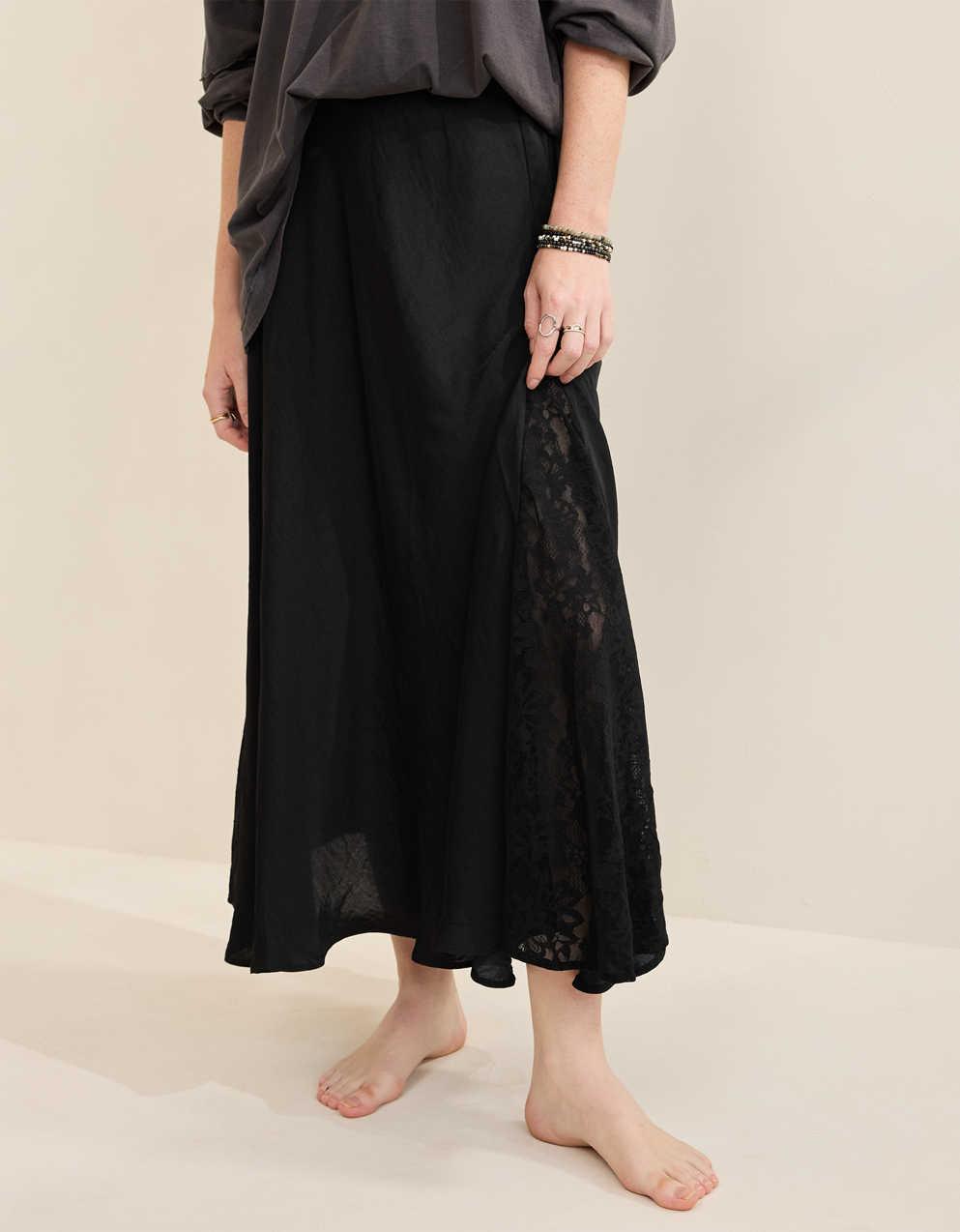 Aerie Satin Maxi Skirt