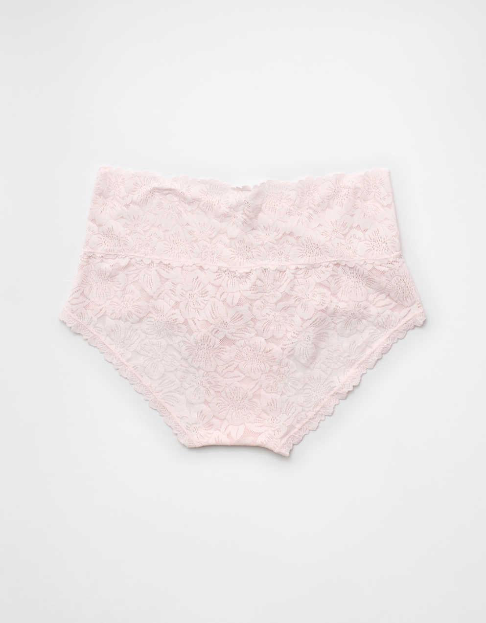 장미빛 레이스 보이브리프 속옷 뽐내기