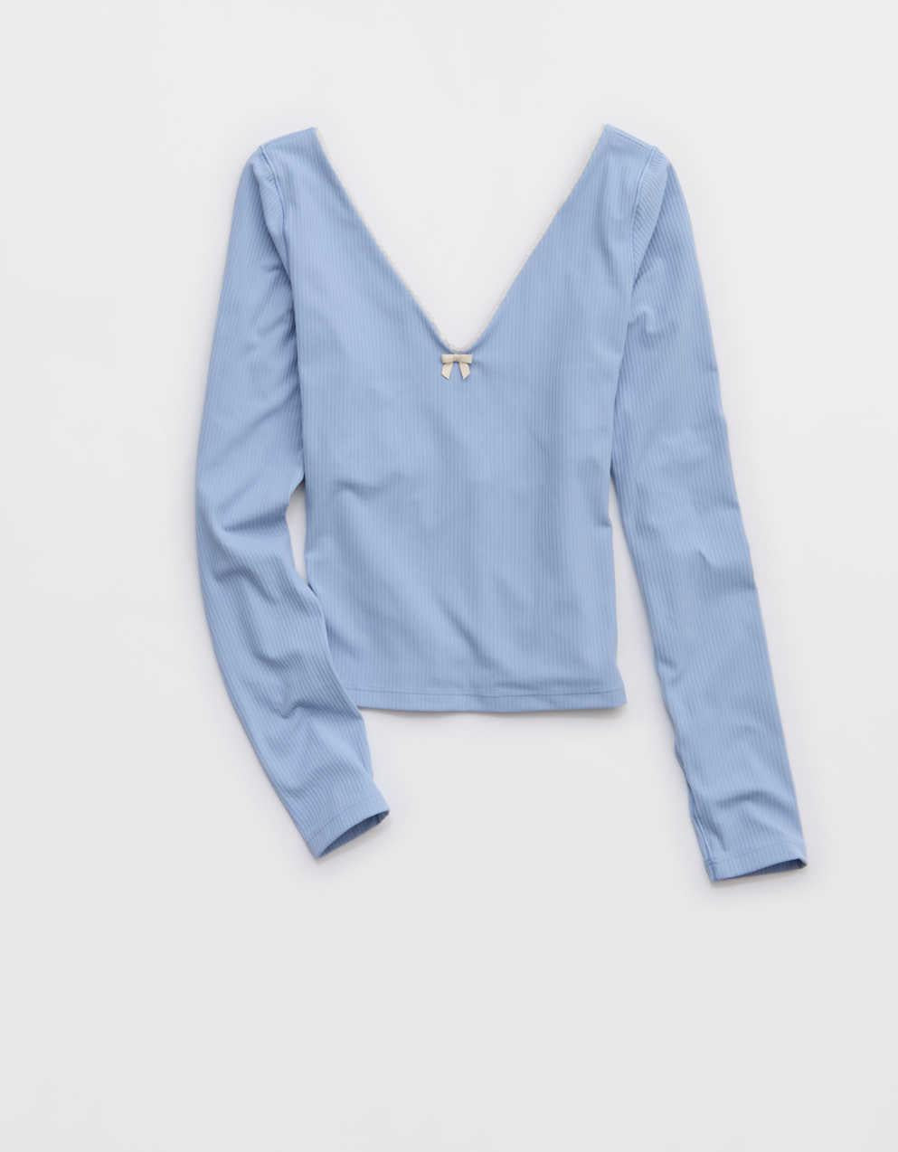OFFLINE by Aerie Real Me 엑스트라 립 오픈 브이넥 티셔츠