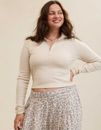 Aerie 긴소매 쿼터 지퍼 티셔츠