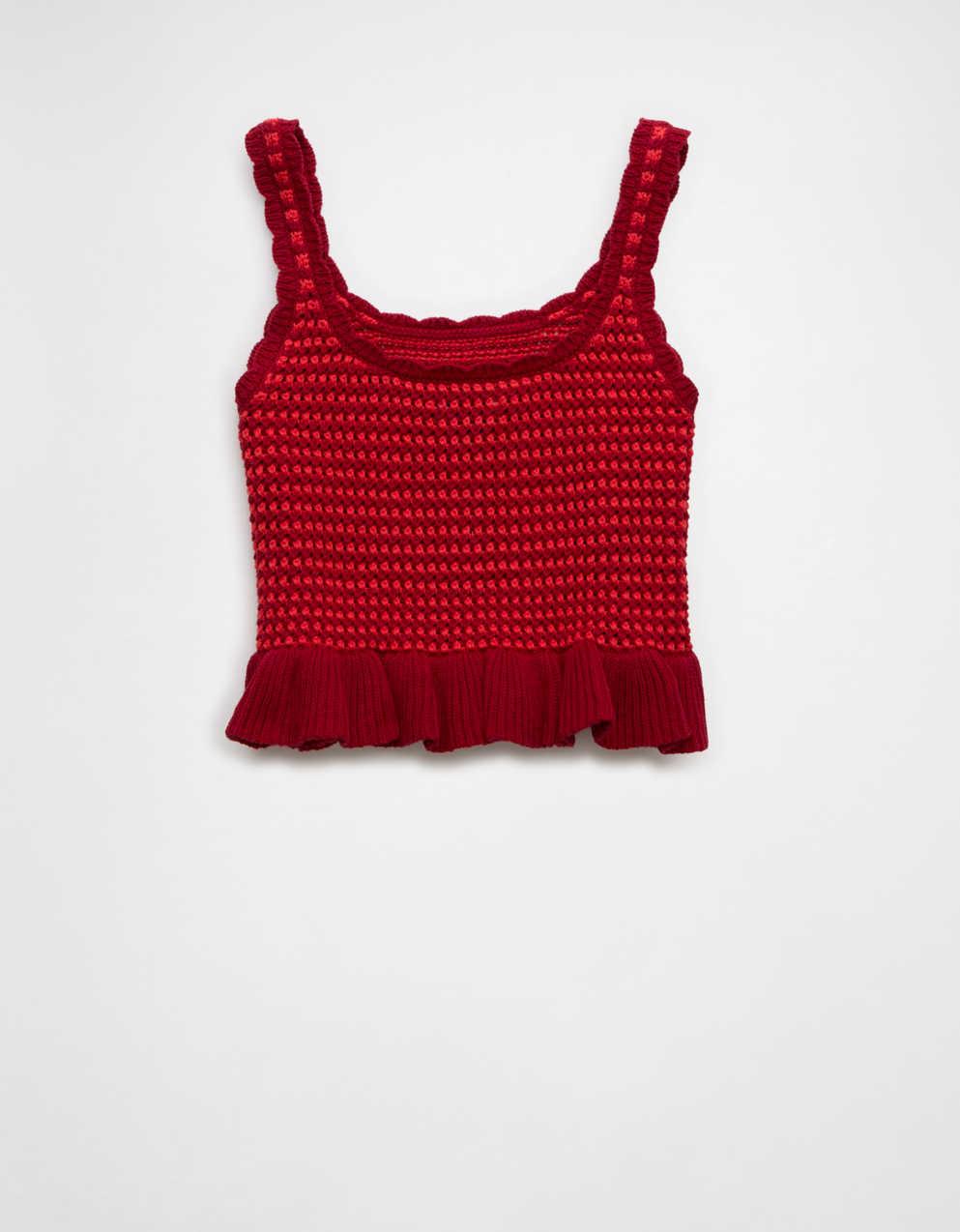 AE Crochet Peplum Tank Top