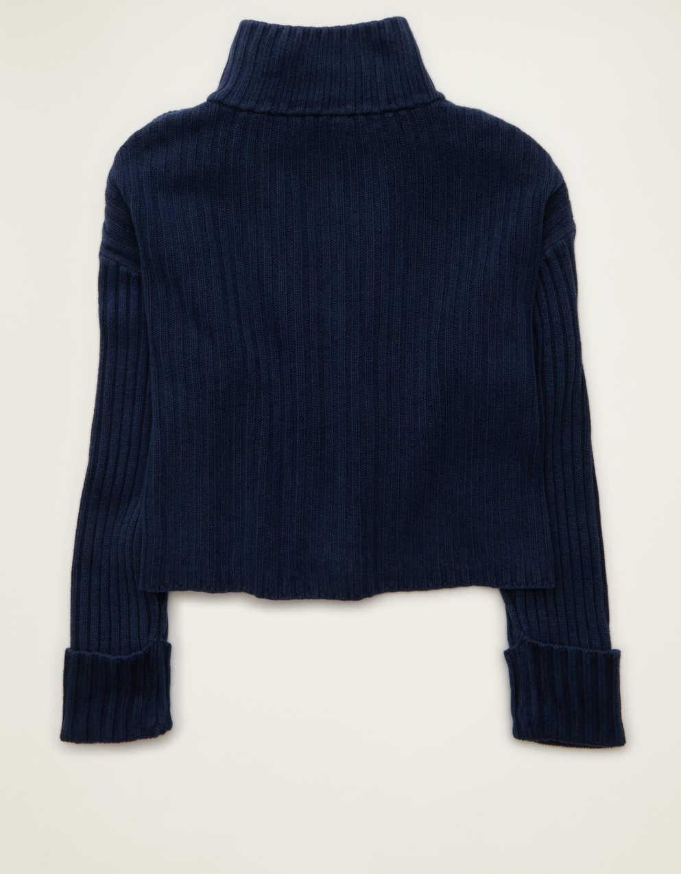 AE Button Up Mock Neck Cardigan Sweater
