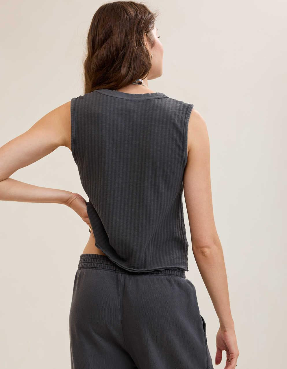 Aerie 섀도우 스트라이프 헨리 탱크톱