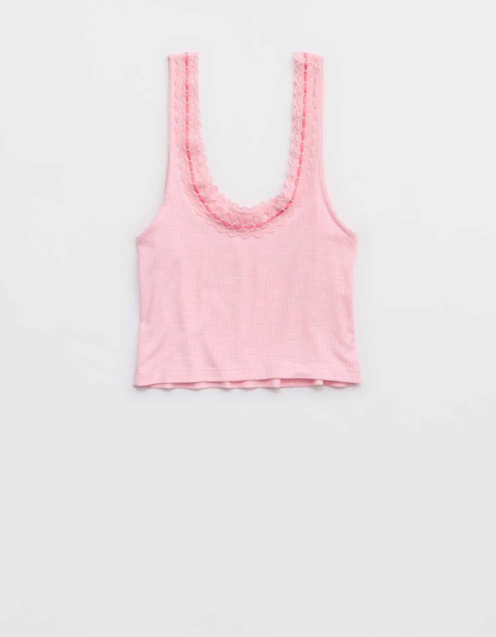 Superchill Cotton Rib Lace Tank Top