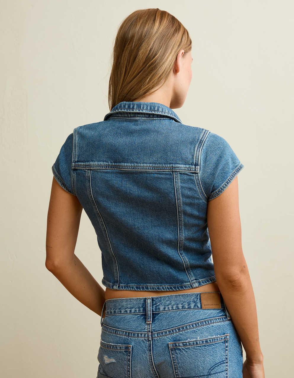 AE Short Sleeve Denim Button Down