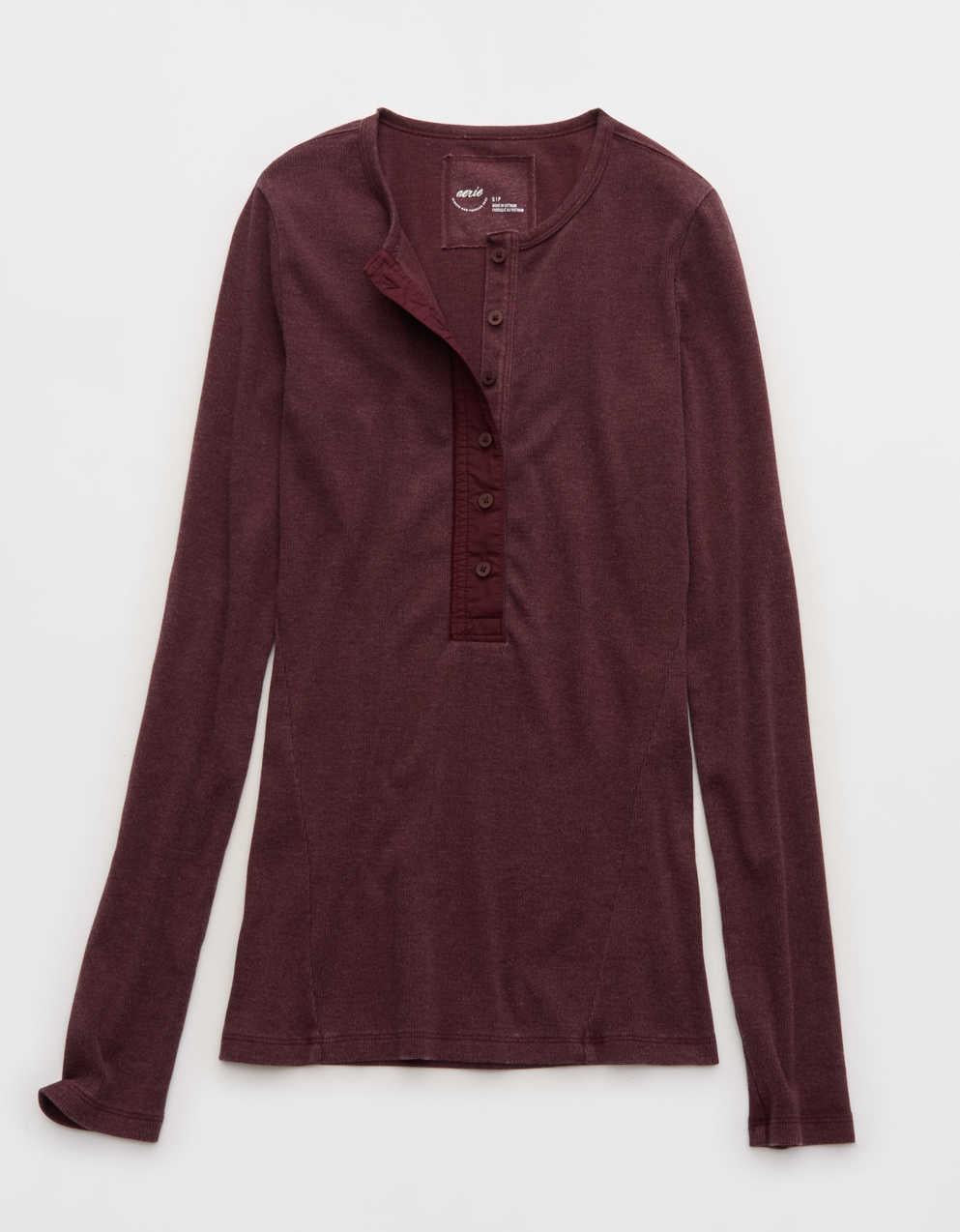 Aerie 에센셜 헨리 레이어링 티셔츠