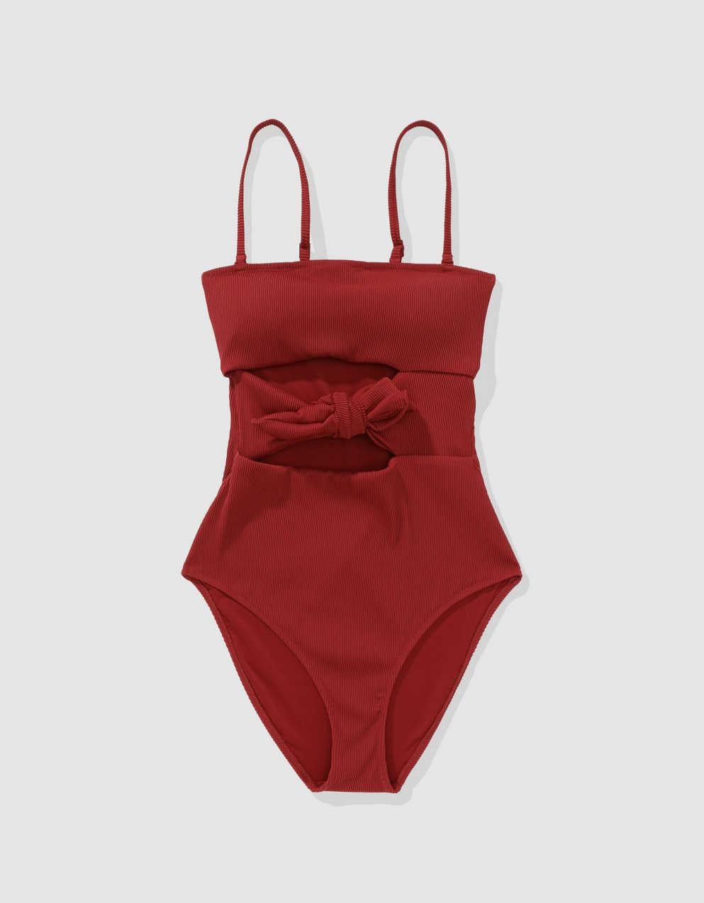 Aerie Ribbed Wrap Tie One Piece