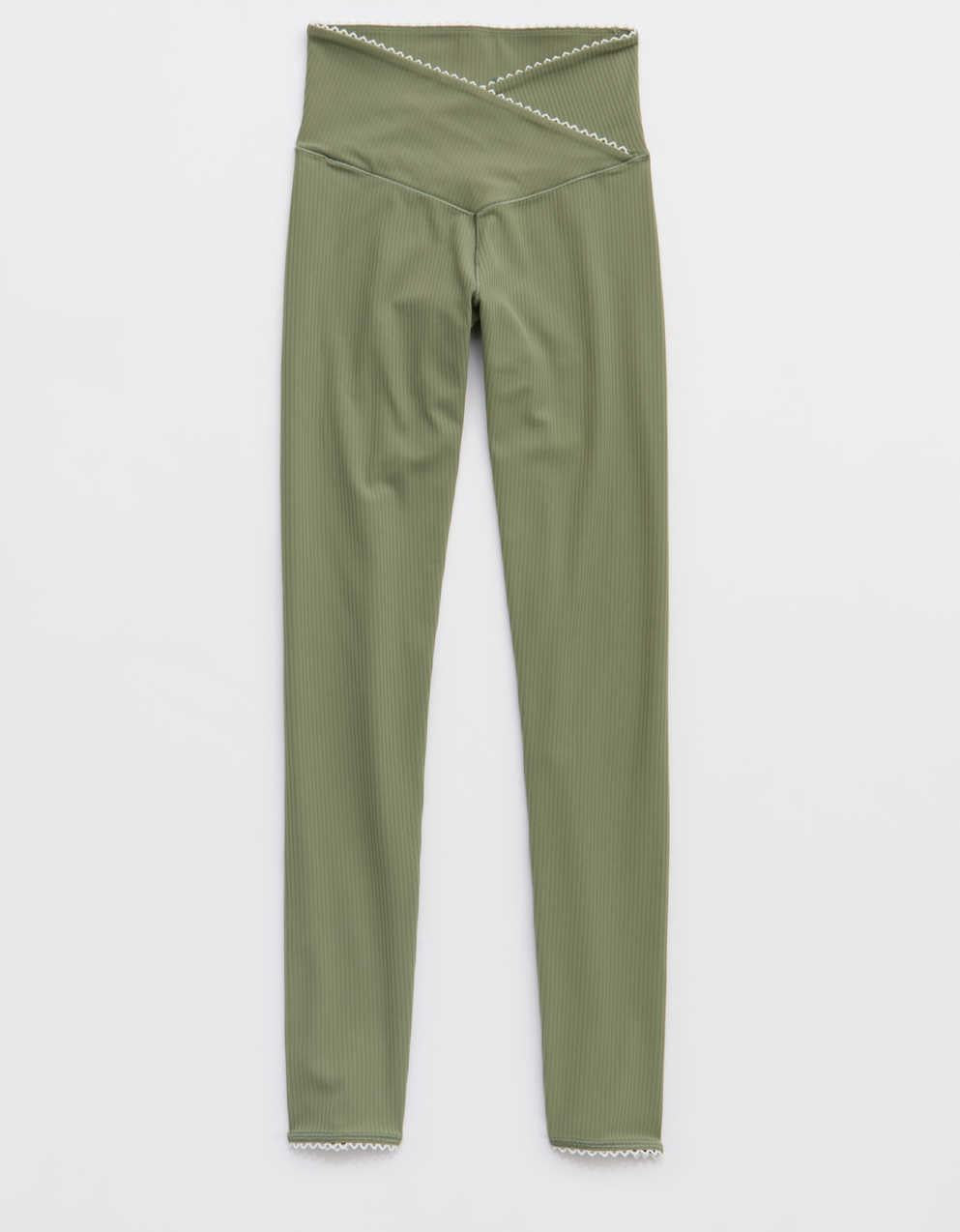 OFFLINE By Aerie Real Me XTRA Ribbed Picot Trim Crossover Legging