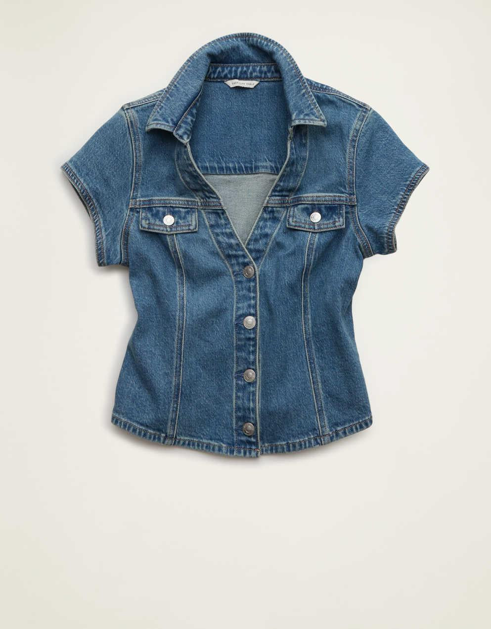 AE Short Sleeve Denim Button Down