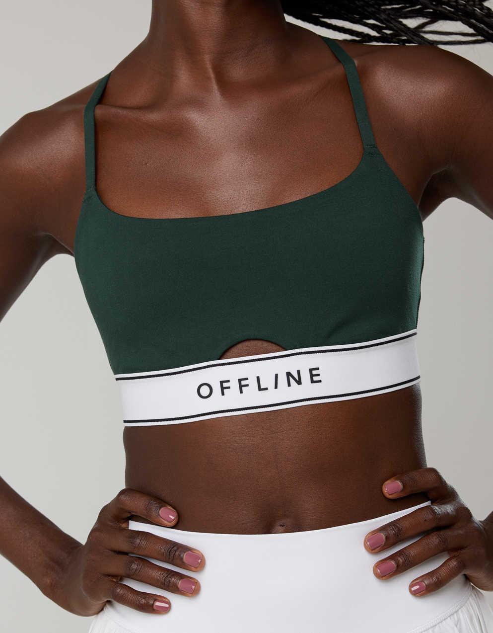 OFFLINE by Aerie The Hugger 로고 엘라스틱 스포츠 브라
