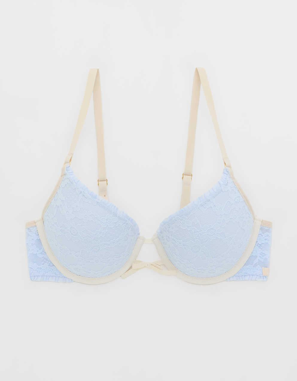 빈티지 레이스 플런지 푸시업 브라 뽐내기