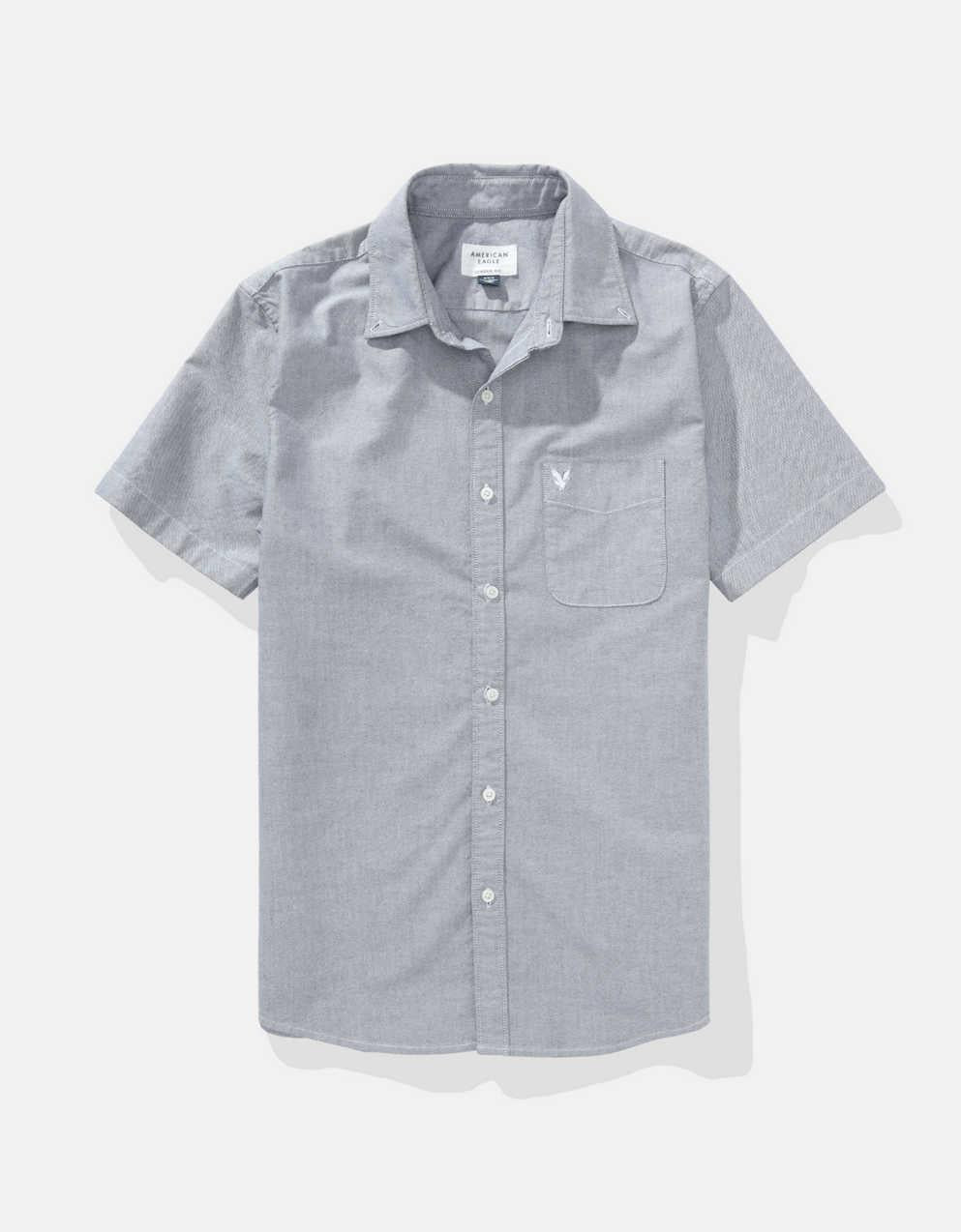 AE 쇼트 슬리브 슬림핏 버튼업 셔츠