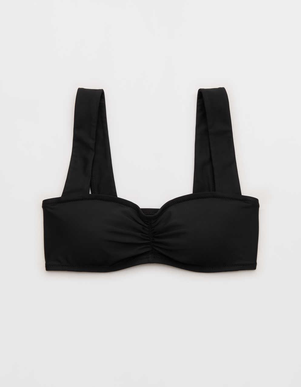Aerie 러쉬드 와이드 스트랩 반도 비키니 탑