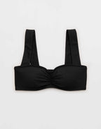 Aerie 러쉬드 와이드 스트랩 반도 비키니 탑
