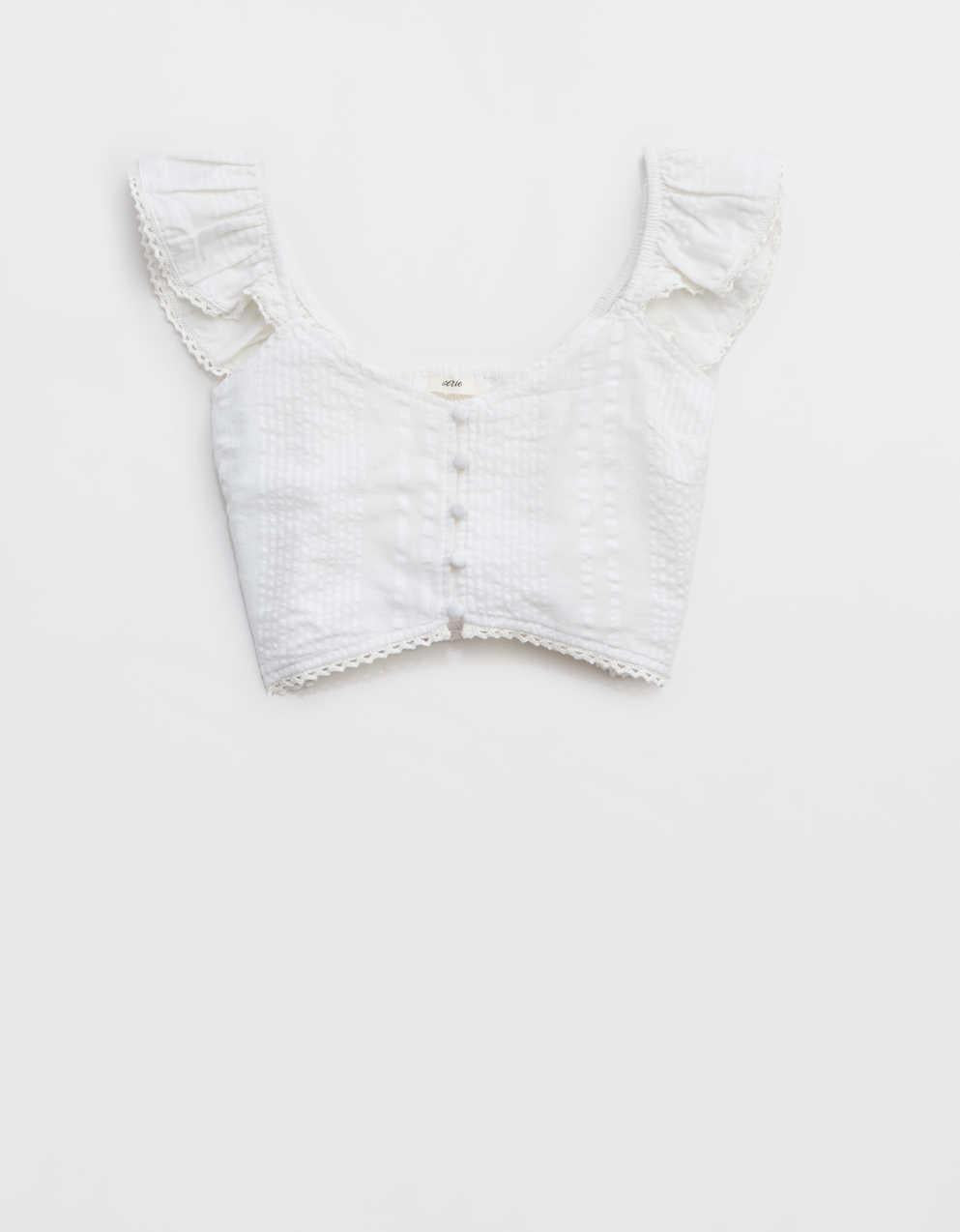 Aerie 크롭 시어서커 탱크톱