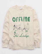 Offline 바이 Aerie 클라우드 플리스 오버사이즈 크루넥 스웨트셔츠