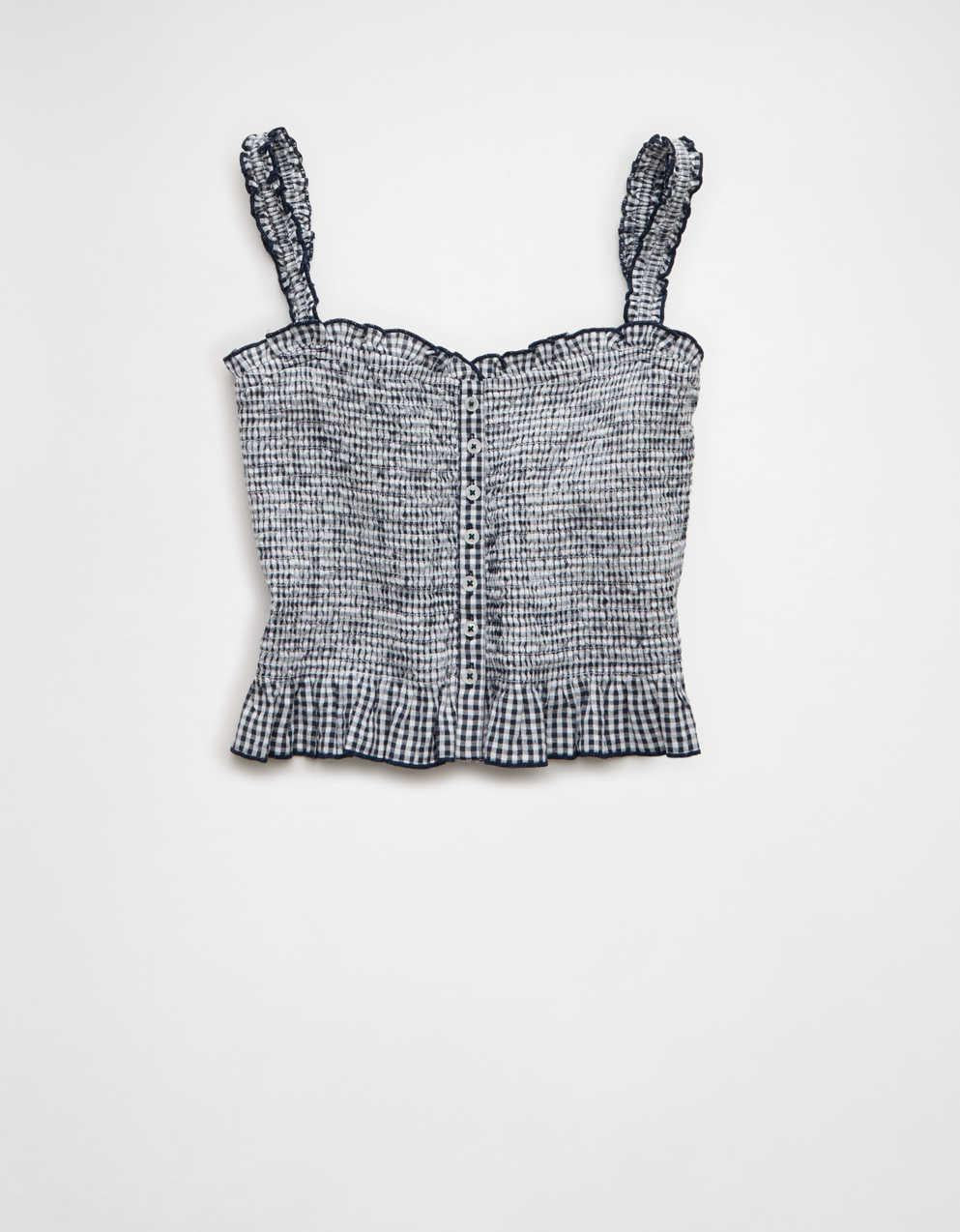 AE Smocked Button-Up Cami