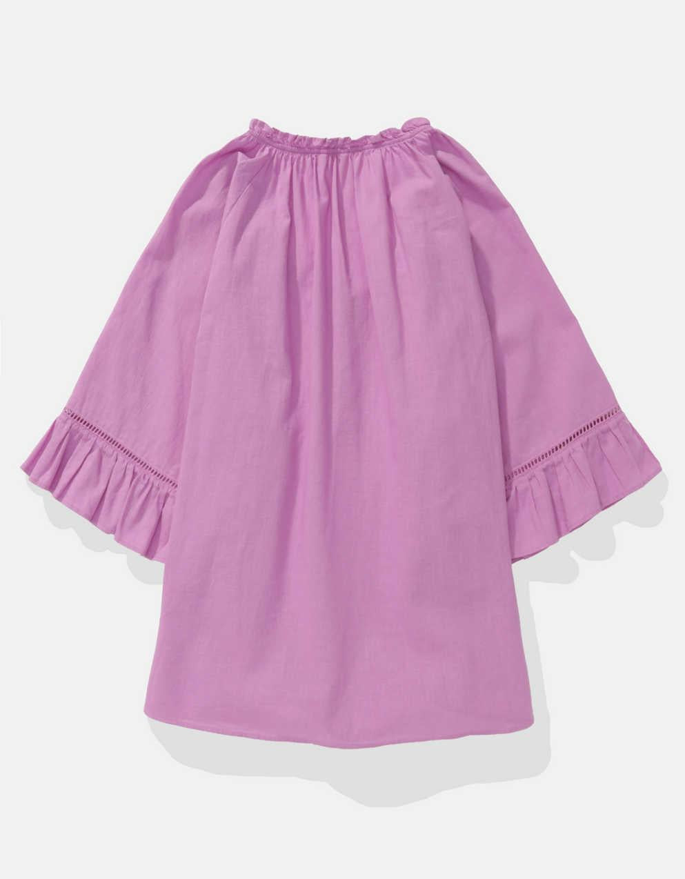AE Linen-Blend Ruffle Blouse