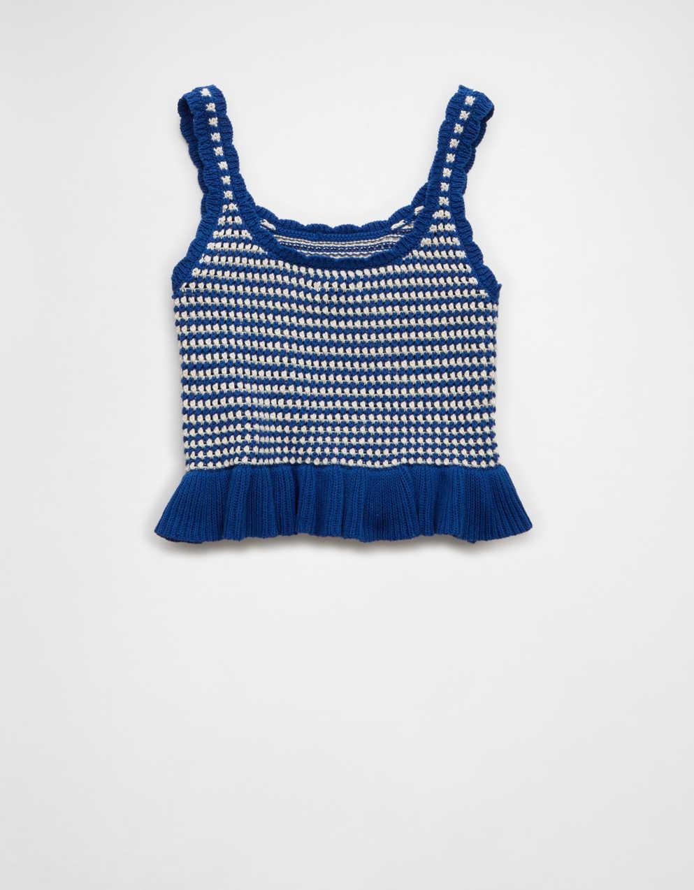 AE 크로셰 페플럼 탱크톱