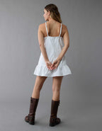 AE Denim Ruffle Mini Shift Dress