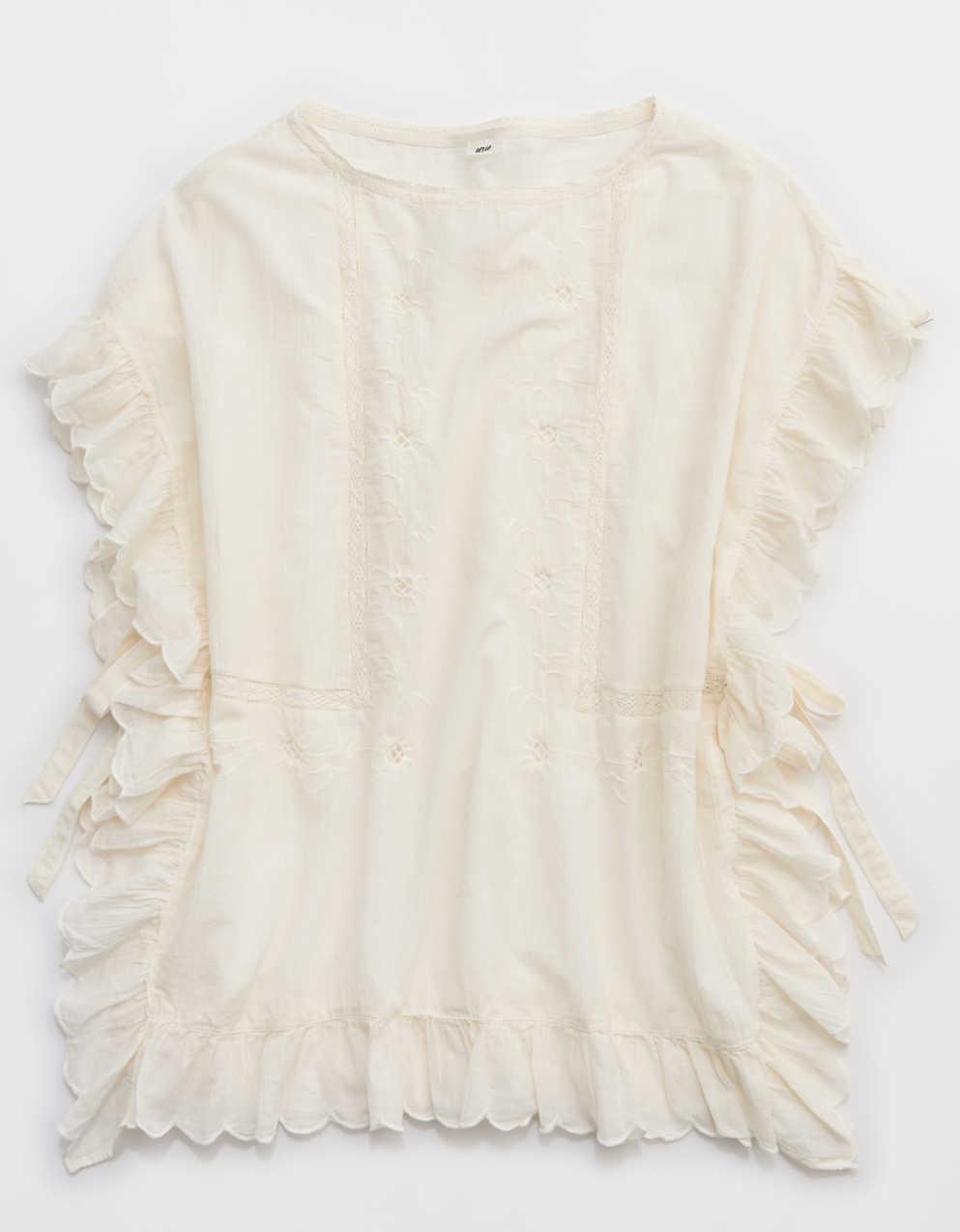 Aerie 자수 스캘럽 풀오버