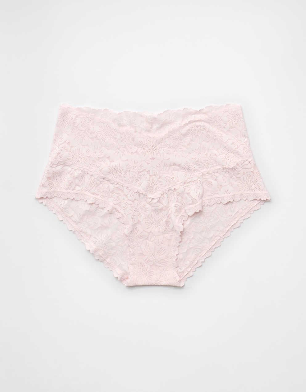 장미빛 레이스 보이브리프 속옷 뽐내기