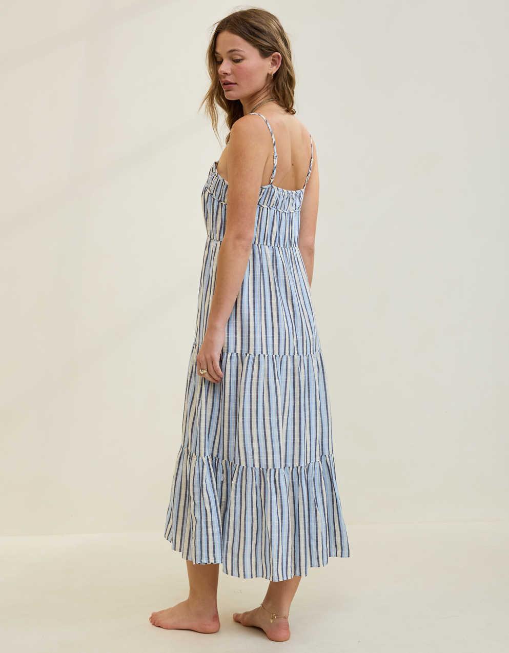 Aerie Striped Tiered Maxi Dress – American Eagle