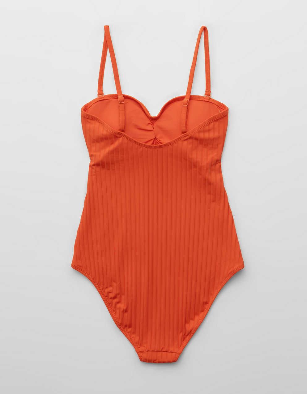 Aerie 립 러프드 반도 컷아웃 치키 원피스 수영복