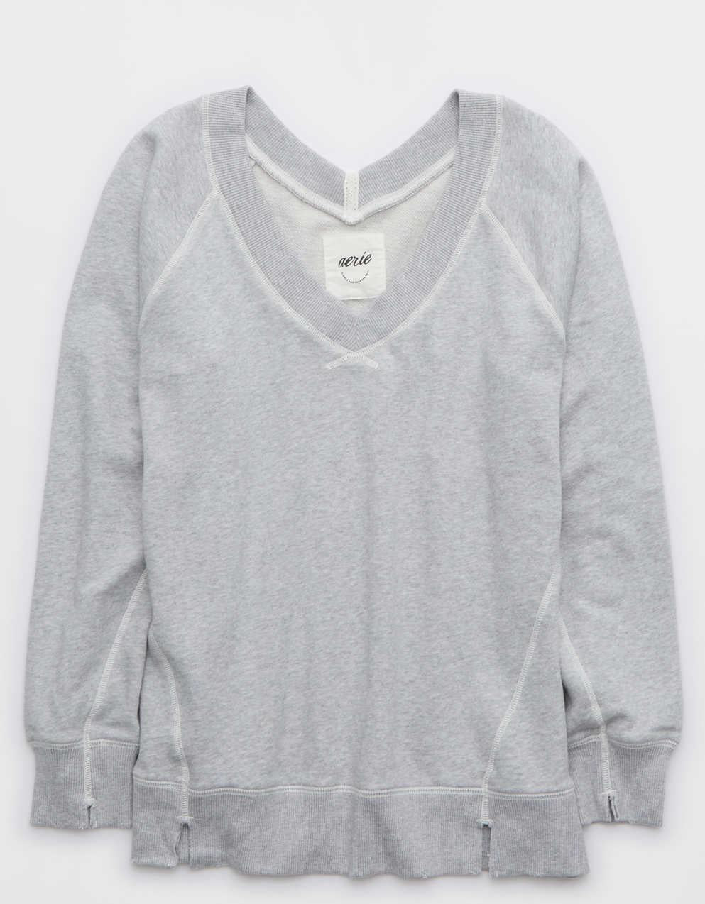 Aerie 다운타임 브이넥 스웨트셔츠