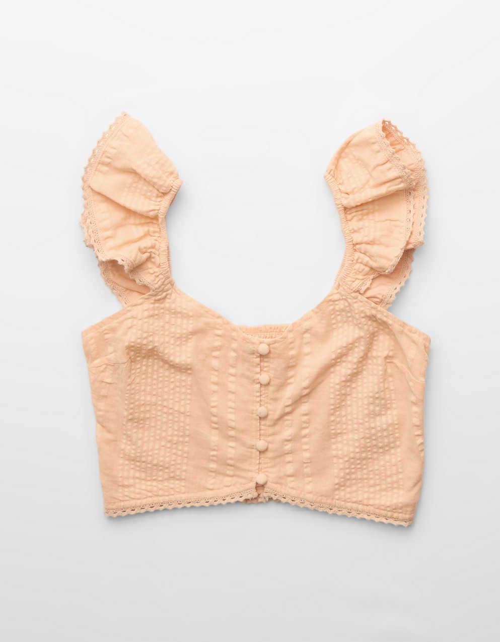 Aerie 크롭 시어서커 탱크톱