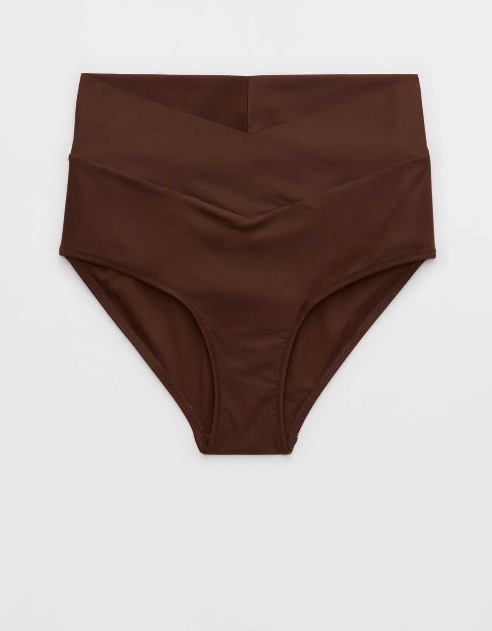 Aerie 하이 라이즈 풀 커버리지 크로스오버 비키니 하의