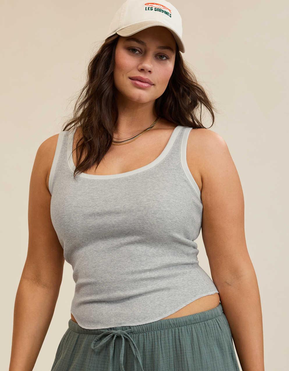 Aerie 리브드 스쿱넥 탱크탑