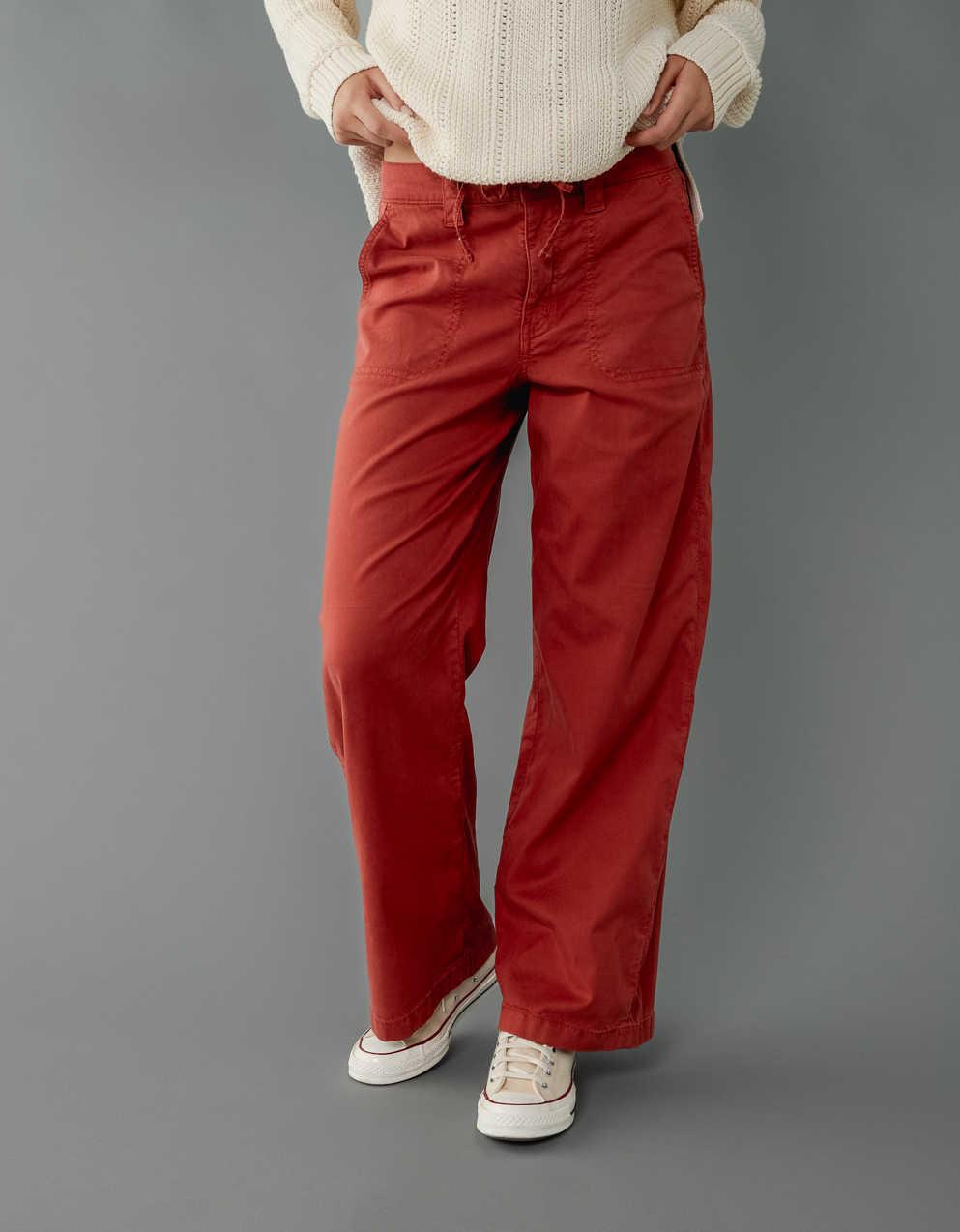 AE Dreamy Drape 스트레치 슈퍼 하이웨스트 배기 와이드 레그 팬츠