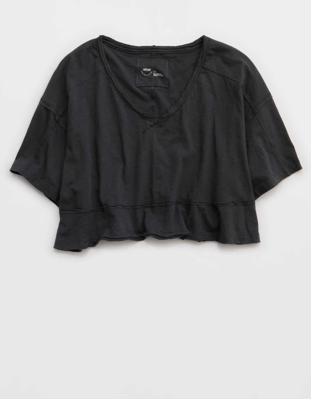 Aerie 해피스트 크롭 V넥 티셔츠